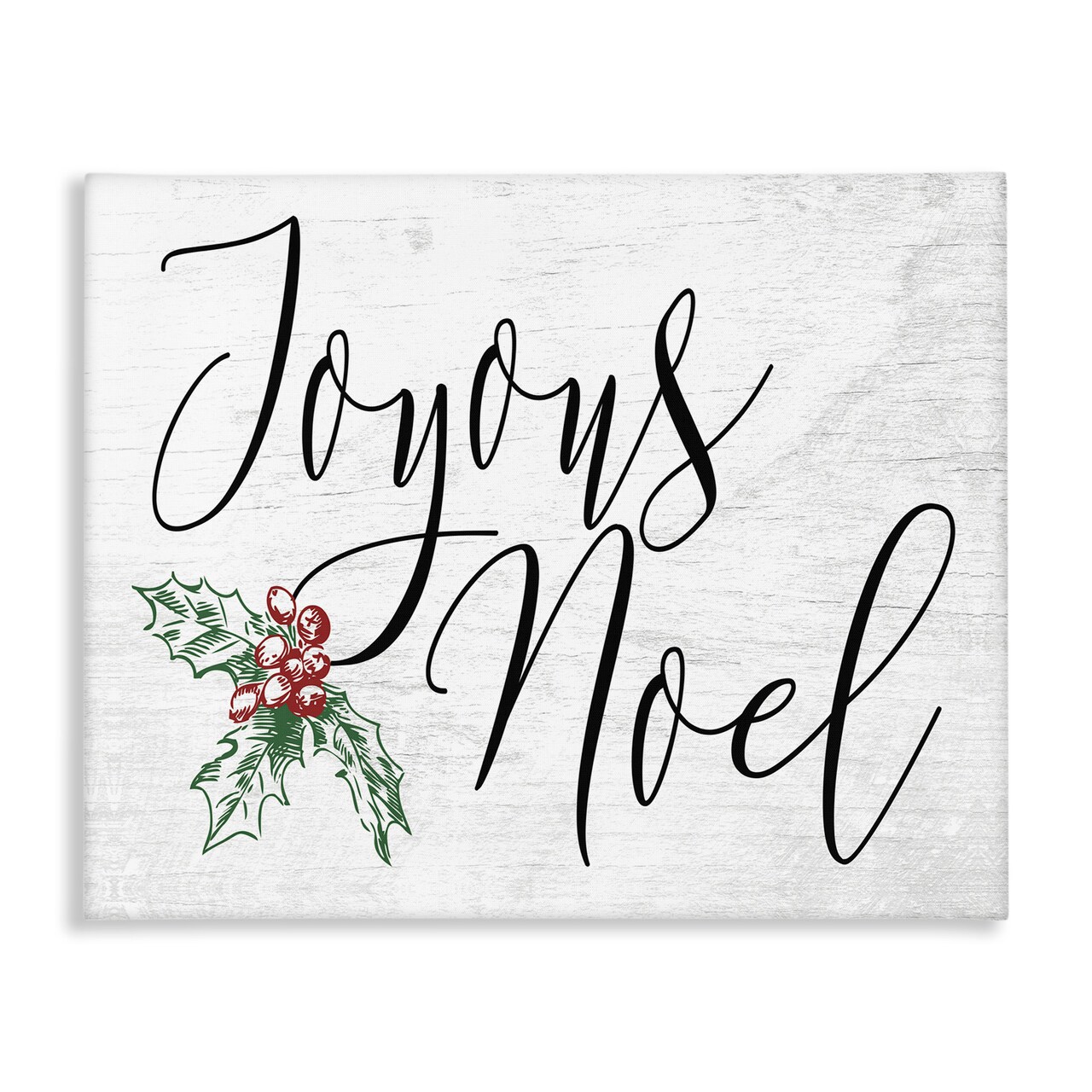 Stupell Industries Joyous Noel Christmas Botanicals Canvas Wall Art